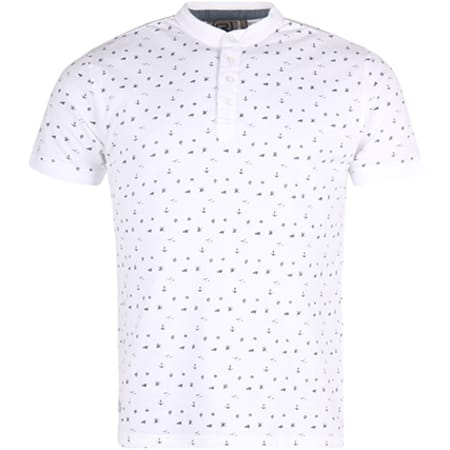 Crossby - Polo Manches Courtes Picto Blanc