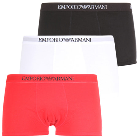 Emporio Armani - Set di 3 boxer 111610-CC722 Bianco Rosso Nero