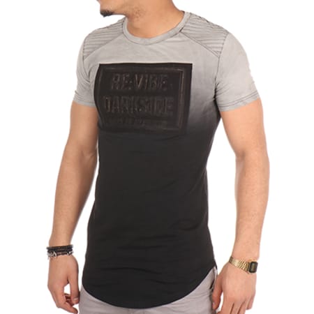 John H - Tee Shirt Oversize 106 Noir Gris