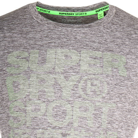Superdry - Tee Shirt Sports Athletic Graphic Gris Chiné