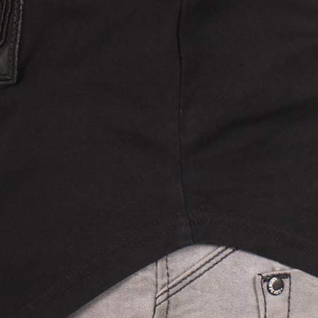 John H - Tee Shirt Oversize Patchs Brodés 108 Noir