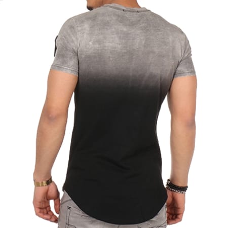 John H - Tee Shirt Oversize Patchs Brodés 108 Noir