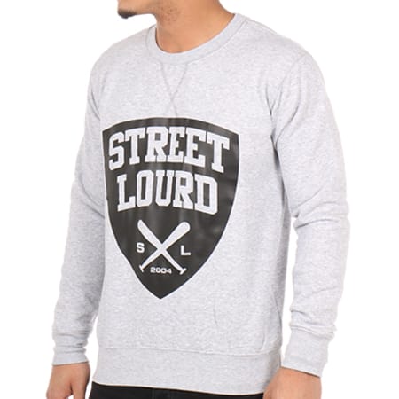 Street Lourd - Sweat Crewneck Emblem Gris Chiné