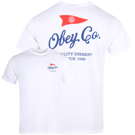 Obey - Tee Shirt Nautical Flag Blanc