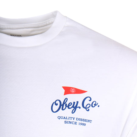 Obey - Tee Shirt Nautical Flag Blanc