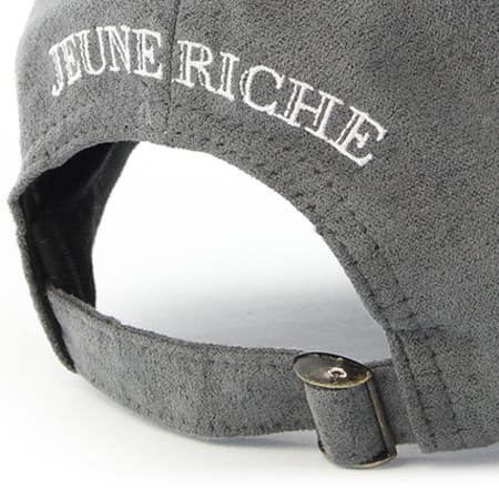 Jeune Riche - Casquette Logo Suede Gris Anthracite