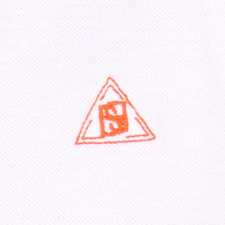 Biaggio Jeans - Polo Manches Courtes Berita Collar Blanc Orange