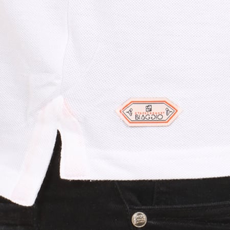 Biaggio Jeans - Polo Manches Courtes Berita Collar Blanc Orange