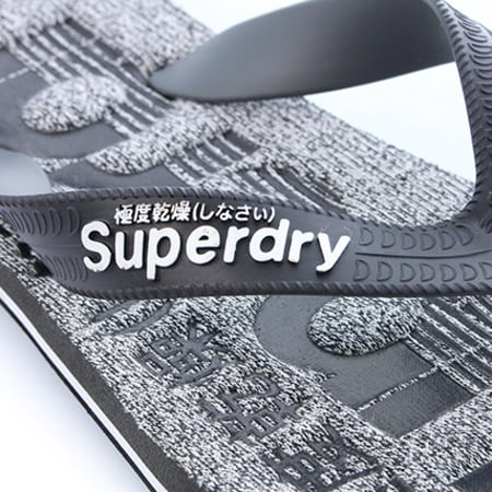 Superdry - Tongs Scuba Marl Flip Flop Noir Gris Anthracite