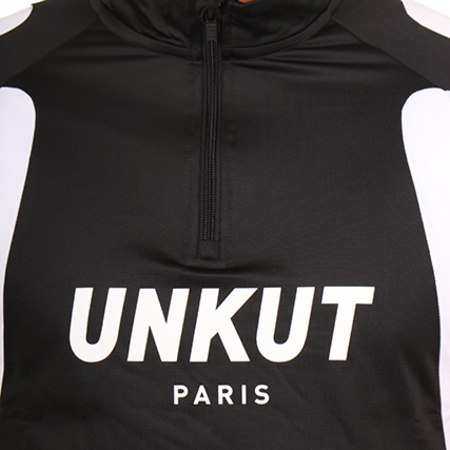 Unkut - Sweat Col Zippé Pioneer Noir Rouge