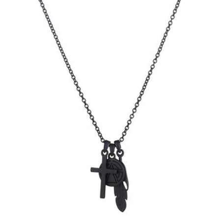 Chained And Able - Collier Mini Cross Bunch Noir