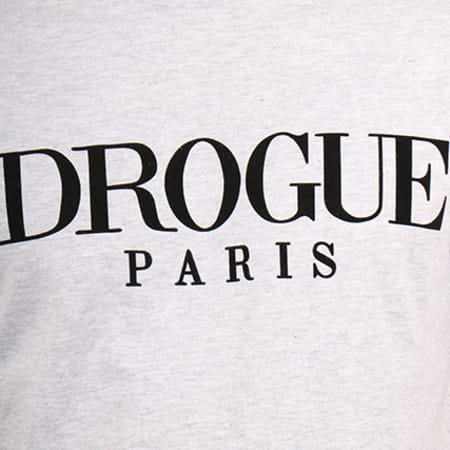 Drogue Paris - Tee Shirt Logo Gris Chiné