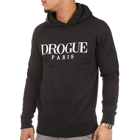 Drogue Paris - Sweat Capuche Logo Noir