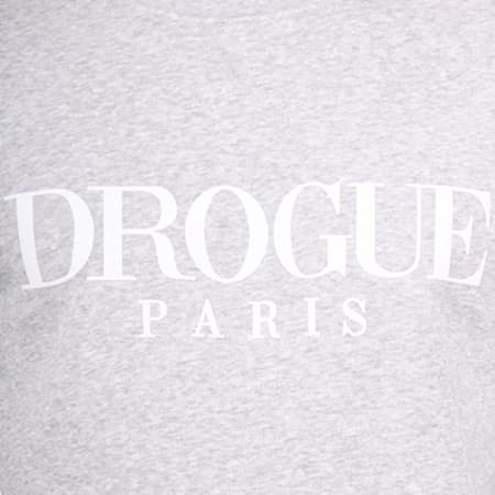 Drogue Paris - Sweat Crewneck Logo Gris Chiné