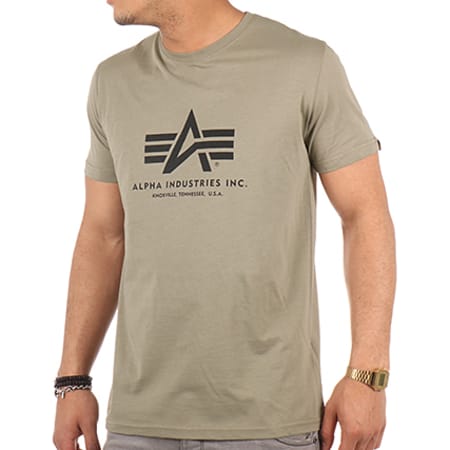 Alpha Industries - Tee Shirt Basic Vert kaki
