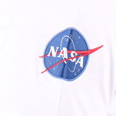 Alpha Industries - Tee Shirt Patch Brodé NASA Blanc