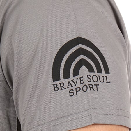 Brave Soul - Polo Manches Courtes Goal Gris Noir
