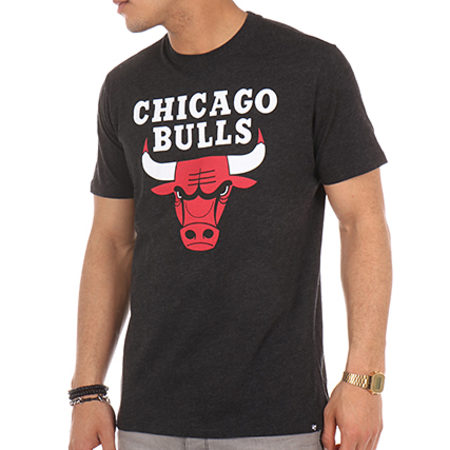 '47 Brand - Tee Shirt NBA Chicago Bulls 306365 Gris Anthracite Chiné