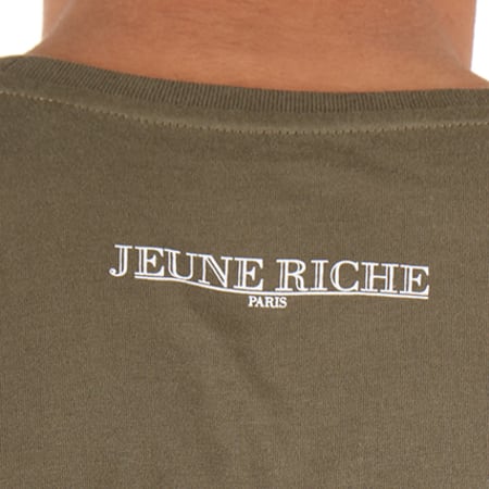 Jeune Riche - Tee Shirt Kaki Logo Blanc