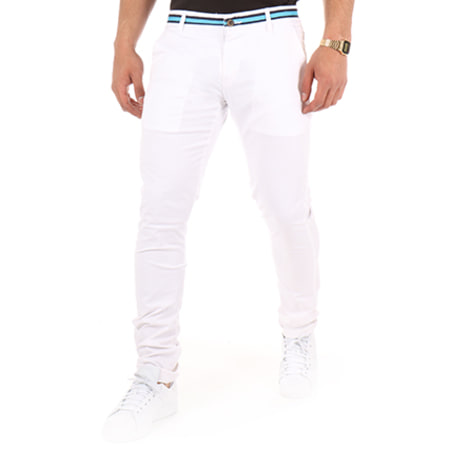 Biaggio Jeans - Pantalon Chino Tiketa Blanc