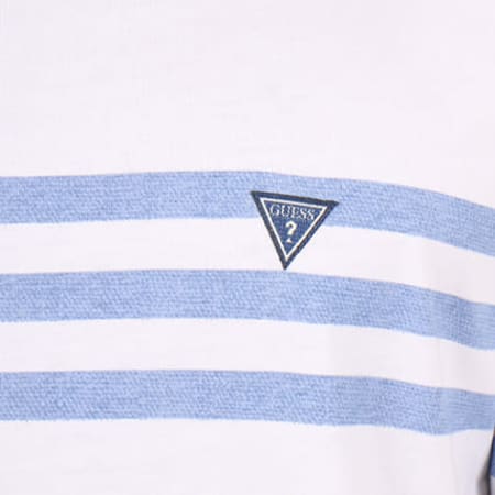 Guess - Tee Shirt F72I19-JP004 Blanc Bleu 