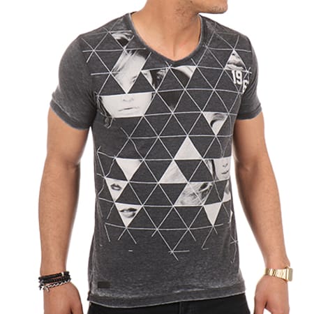 American People - Tee Shirt Briangle Gris Anthracite Chiné