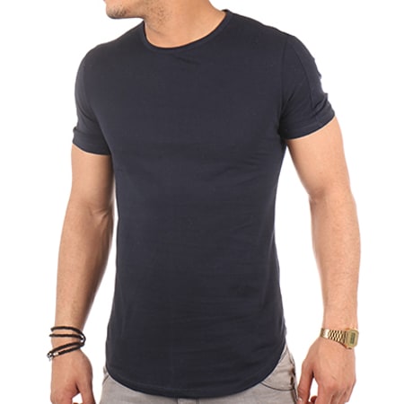 Aarhon - Tee Shirt Oversize 17-501 Bleu Marine
