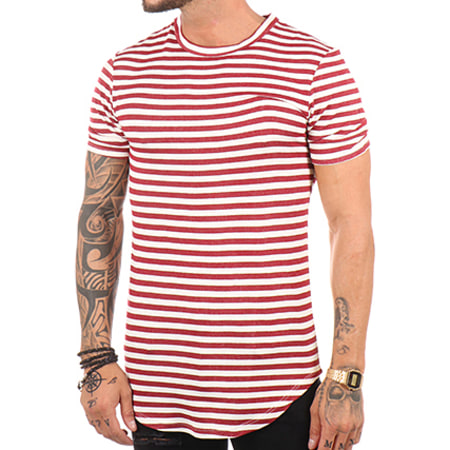 Aarhon - Tee Shirt Oversize 3-502 Rouge Blanc