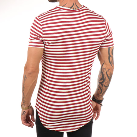 Aarhon - Tee Shirt Oversize 3-502 Rouge Blanc