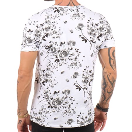 Aarhon - Tee Shirt 9001BW Blanc Floral