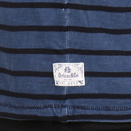 Deeluxe - Tee Shirt Altman Blanc Bleu Marine