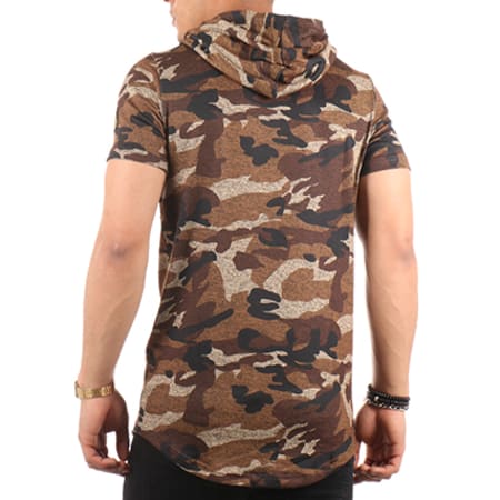 Gov Denim - Tee Shirt Capuche Oversize 171028 Camouflage Marron