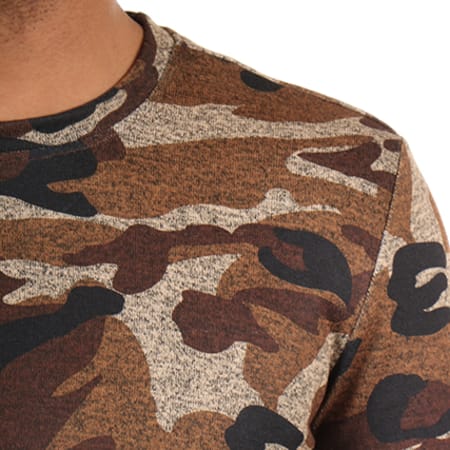 Gov Denim - Tee Shirt Manches Longues Oversize 172020 Camouflage Marron