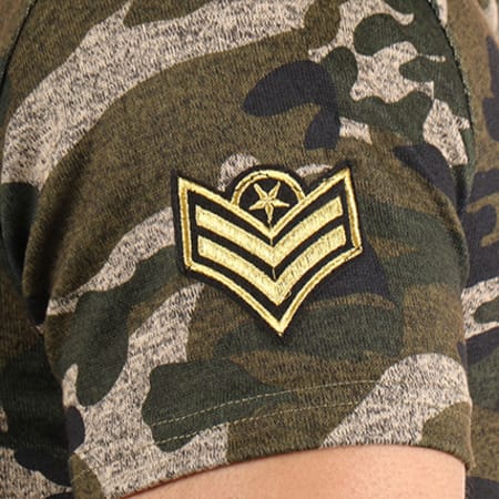 Gov Denim - Tee Shirt Oversize Capuche 171028 Camouflage Vert Kaki