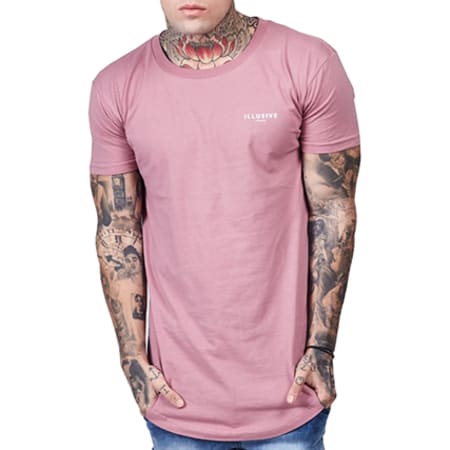 Illusive London - Tee Shirt Oversize Curved Hem 741 Rose