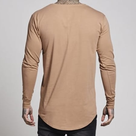 Illusive London - Tee Shirt Manches Longues Oversize Basic Vent 874 Marron