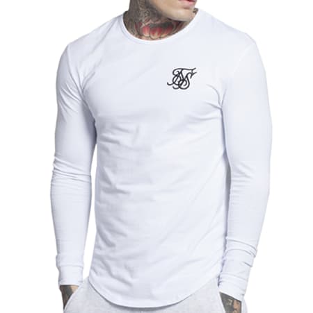 SikSilk - Tee Shirt Manches Longues Gym 10901 Blanc