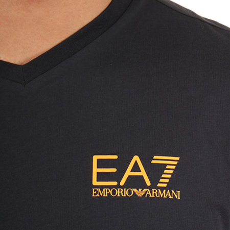 EA7 Emporio Armani - Tee Shirt 3YPTB8-PJ02Z Bleu Marine Orange