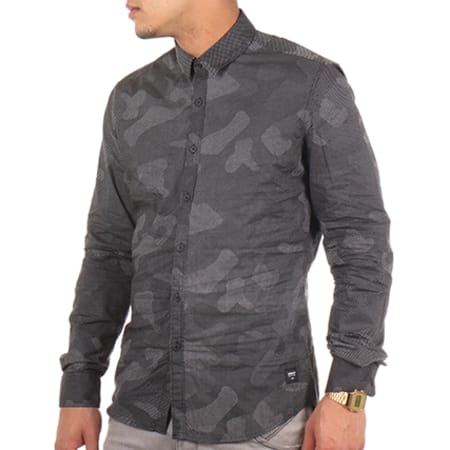 Solid - Chemise Manches Longues Hakeen Noir Camouflage