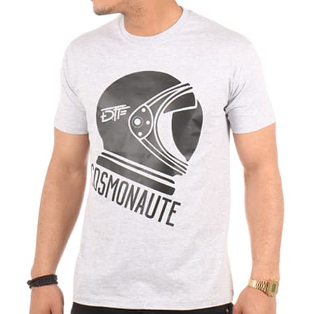 DTF - Tee Shirt Cosmonaute Gris Chiné