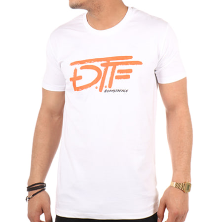DTF - Tee Shirt Classic Blanc Orange