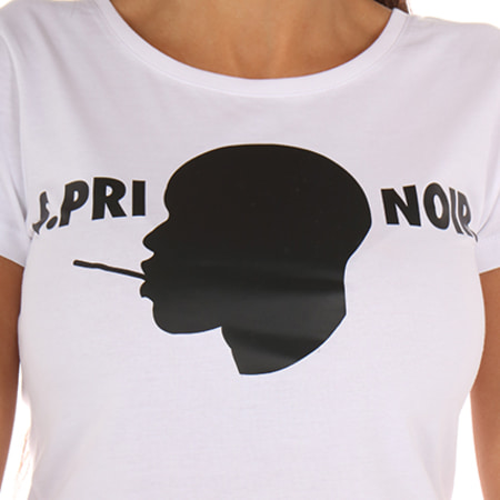 SPri Noir - Tee Shirt Femme Silhouette Blanc