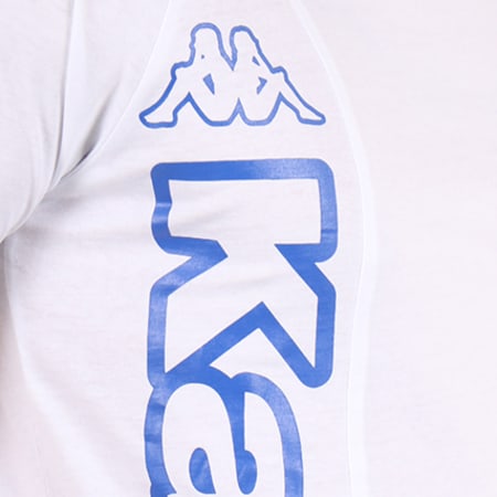 Kappa - Tee Shirt Leo Blanc Bleu Roi