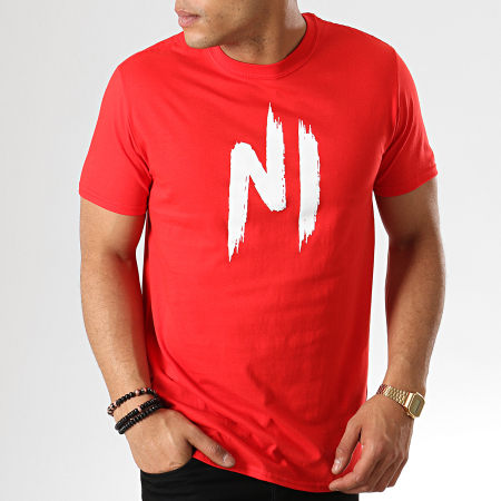 NI by Ninho - Tee Shirt Ninho Rouge Logo Blanc