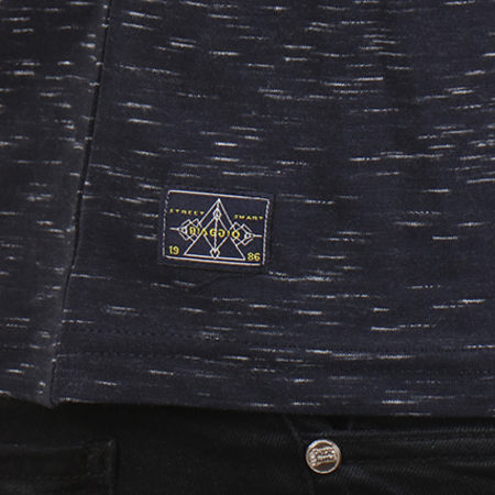 Biaggio Jeans - Tee Shirt Poche Lilita Bleu Marine Chiné