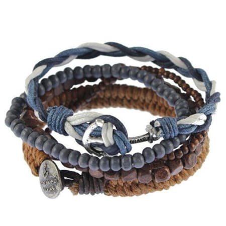 Icon Brand - Lot De 5 Bracelets Nautilus Combo Marron Bleu