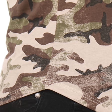 Terance Kole - Tee Shirt Oversize 1523 Beige Camouflage Vert Kaki