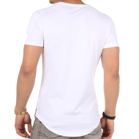 John H - Tee Shirt Oversize 369 Blanc Noir