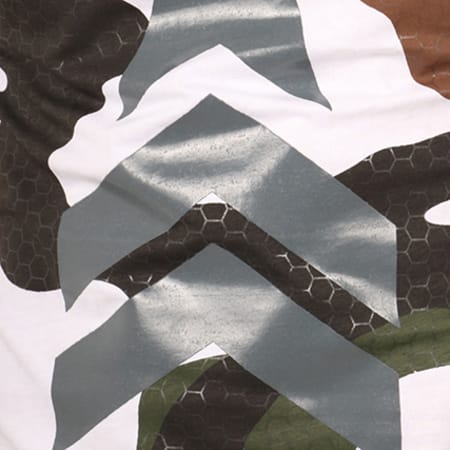 Ikao - Tee Shirt Oversize F007 Blanc Marron Camouflage