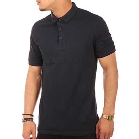 Only And Sons - Polo Manches Courtes Stan Fitted Bleu Marine